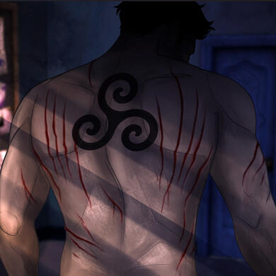 Derek's scratched back